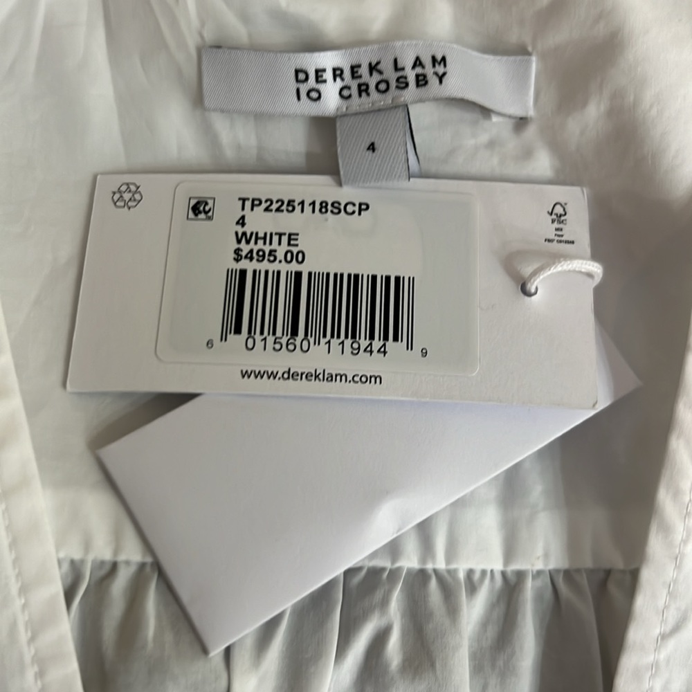 Greta RUFFLE SLEEVE DRESS | Derek Lam 10 Crosby NWT | White | Size 4 - Picture 7 of 7